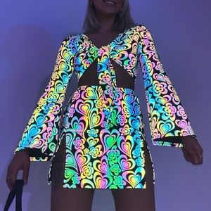 Reflective Groovy Girl Long Sleeve Bell Tie Top